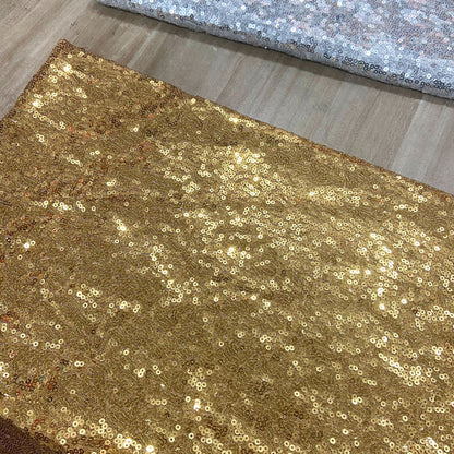 Sequin Embroidery Fabric, Trailing Floral, 51 in Wide - Gold