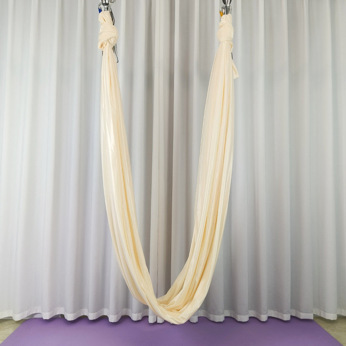 Ultra-Wide Stretch Fabric, 110 in for Aerial Yoga - Cream Yellow