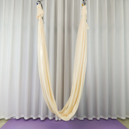 Ultra-Wide Stretch Fabric, 110 in for Aerial Yoga - Cream Yellow