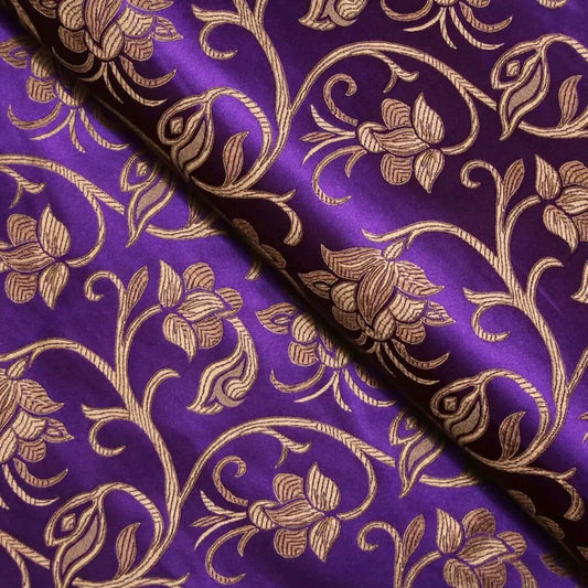 Antique Gold Floral Jacquard Brocade - Main