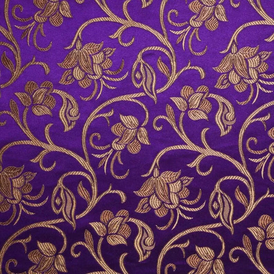 Antique Gold Floral Jacquard Brocade - Detail