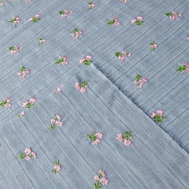 Floral Embroidered Cotton Linen - Detail
