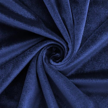 Velvet Fabric, Solid, for Sofa Throws & Curtains, 55 in Wide - Navy Blue
