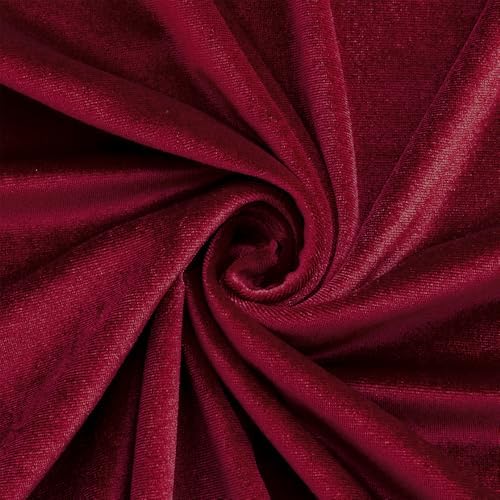 Velvet Fabric, Solid, for Sofa Throws & Curtains, 55 in Wide - Wine Red