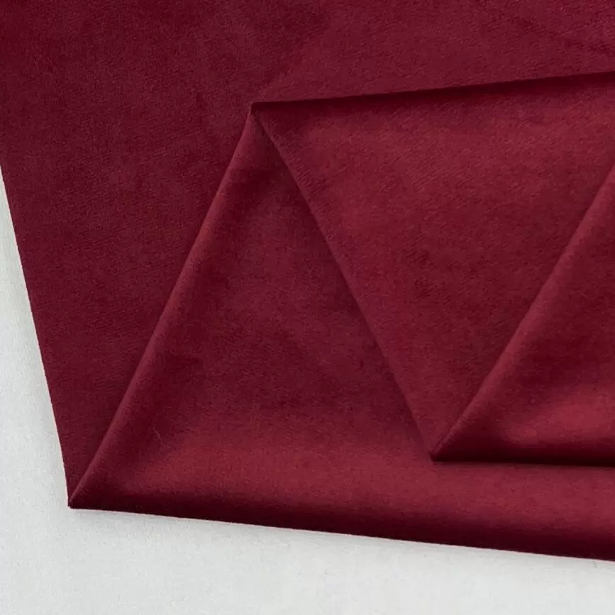 Velvet Fabric, Solid, for Sofa Throws & Curtains, 57 in Wide - Dark Red