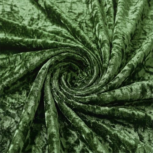 Velvet Fabric, Solid, for Sofa Throws & Curtains, 57 in Wide - Olive Green