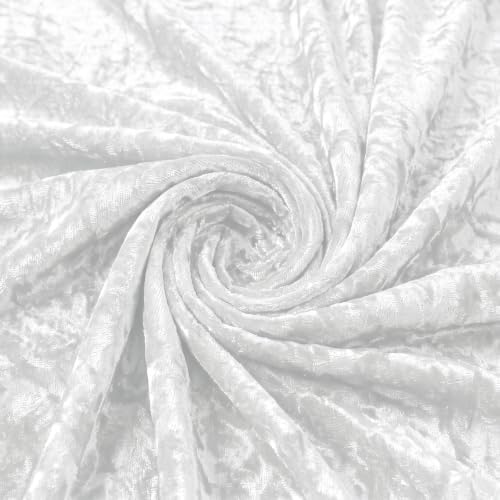 Velvet Fabric, Solid, for Sofa Throws & Curtains, 57 in Wide - White