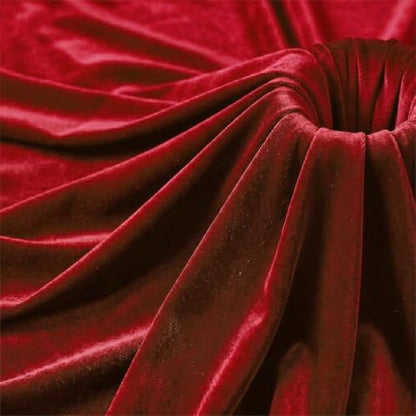 Velvet Fabric, Solid, for Sofa Throws & Curtains, 59 in Wide - Red