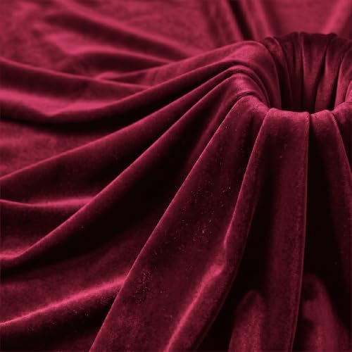 Velvet Fabric, Solid, for Sofa Throws & Curtains, 59 in Wide - Burgundy