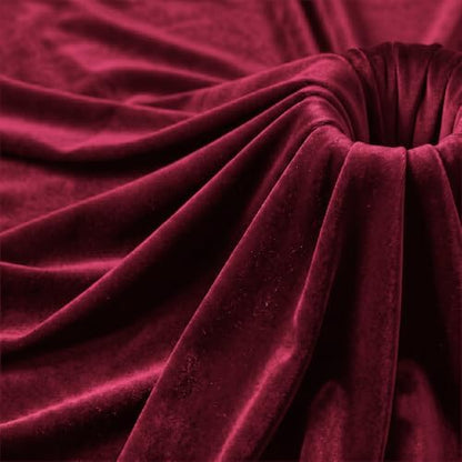 Velvet Fabric, Solid, for Sofa Throws & Curtains, 59 in Wide - Burgundy