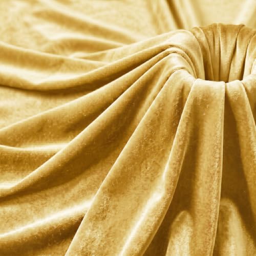Velvet Fabric, Solid, for Sofa Throws & Curtains, 59 in Wide - Deep Gold