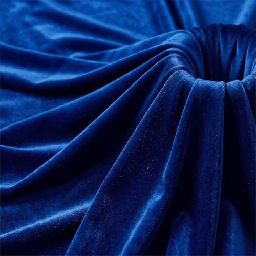 Velvet Fabric, Solid, for Sofa Throws & Curtains, 59 in Wide - Royal Blue