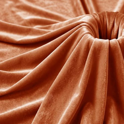 Velvet Fabric, Solid, for Sofa Throws & Curtains, 59 in Wide - Burnt Orange