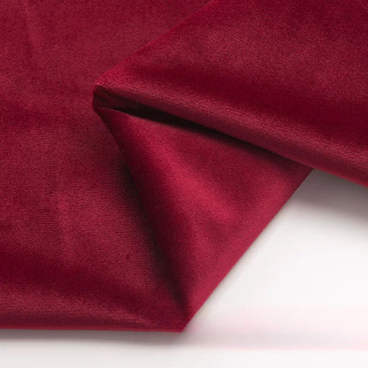 Velvet Fabric, Golden Velour Solid, for Cushions, Curtains & Costumes - Dark Red