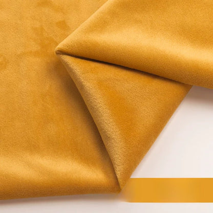Velvet Fabric, Golden Velour Solid, for Cushions, Curtains & Costumes - Turmeric Yellow