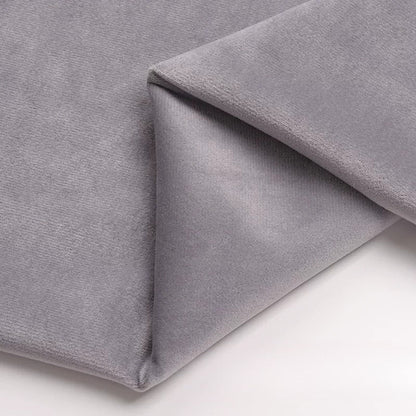 Velvet Fabric, Golden Velour Solid, for Cushions, Curtains & Costumes - Light Gray