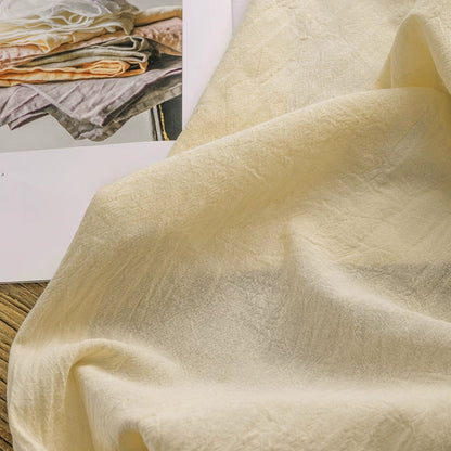 Washed Cotton Linen-Look Fabric, for Hanfu, 54 in Wide - Pale Yellow