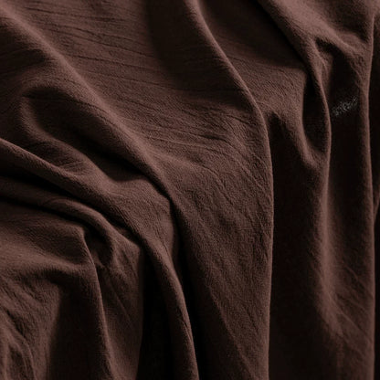 Washed Cotton Linen-Look Fabric, for Hanfu, 54 in Wide - Dark Coffee