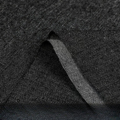 Washed Denim Fabric, Cotton Twill, for Jackets, Shirts, Skirts & DIY - Black