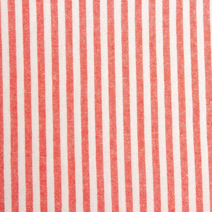 Washed Stripe Woven Cotton Fabric, Fine Stripes for Shirts & Crafts - Tomato Red 8
