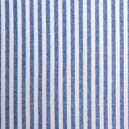 Washed Stripe Woven Cotton Fabric, Fine Stripes for Shirts & Crafts - Light Royal Blue 12
