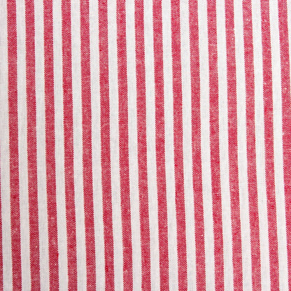 Washed Stripe Woven Cotton Fabric, Fine Stripes for Shirts & Crafts - Red 13