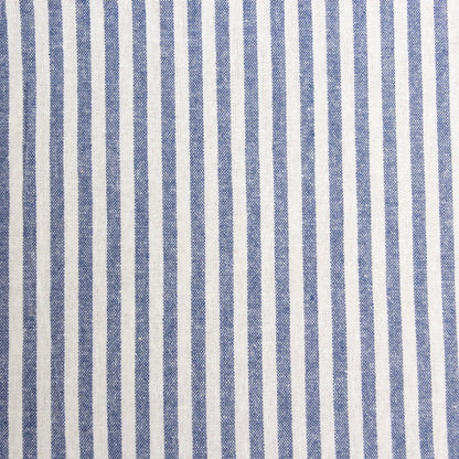 Washed Stripe Woven Cotton Fabric, Fine Stripes for Shirts & Crafts - Deep Royal Blue 14