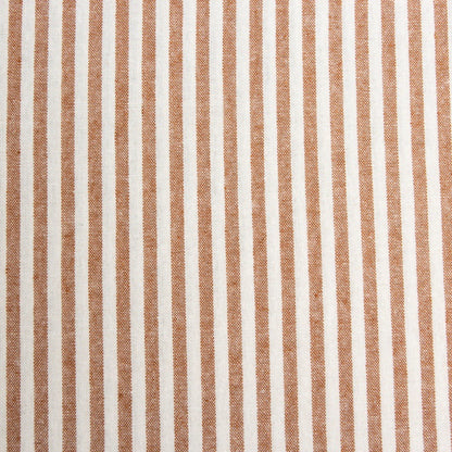Washed Stripe Woven Cotton Fabric, Fine Stripes for Shirts & Crafts - Coffee 15