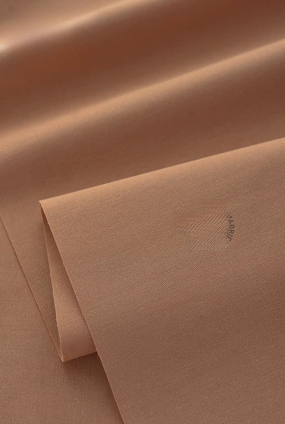 Washed Twill Poplin Fabric, Solid, for Shirts, Dresses & Blouses - Caramel