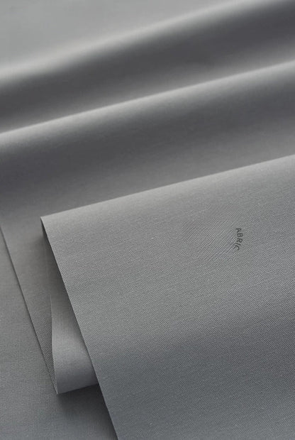 Washed Twill Poplin Fabric, Solid, for Shirts, Dresses & Blouses - Smoky Gray