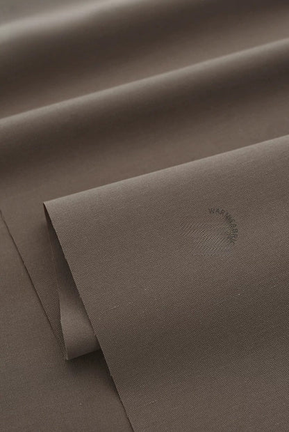Washed Twill Poplin Fabric, Solid, for Shirts, Dresses & Blouses - Coffee