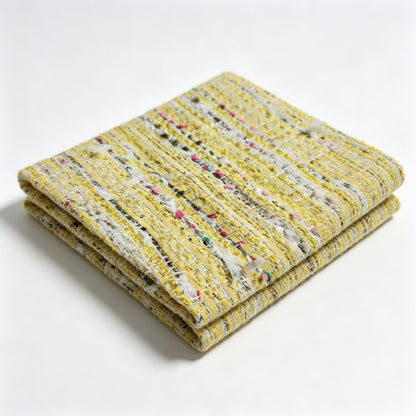 Wool Blend Yellow Tweed Fabric, for Coats & Bags